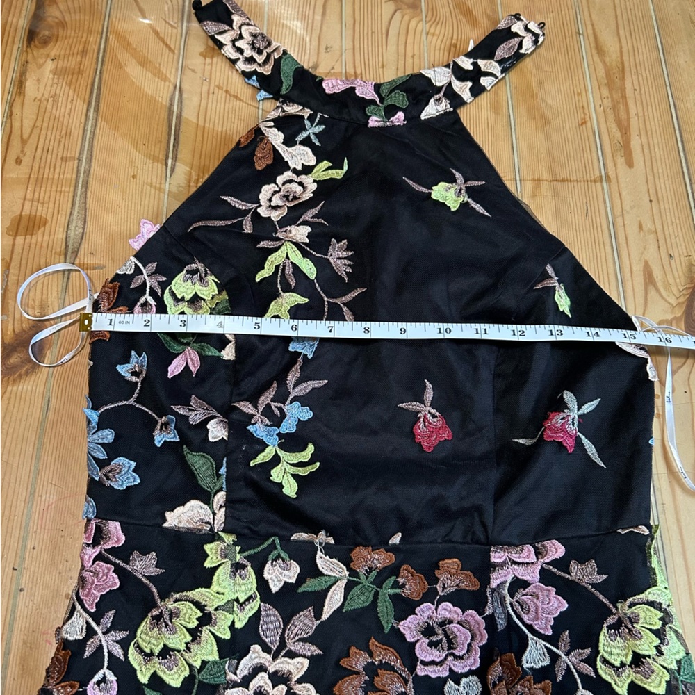 Infinite Praise Black 3D Floral Embroidered Halter Maxi Dress - Picture 7 of 10